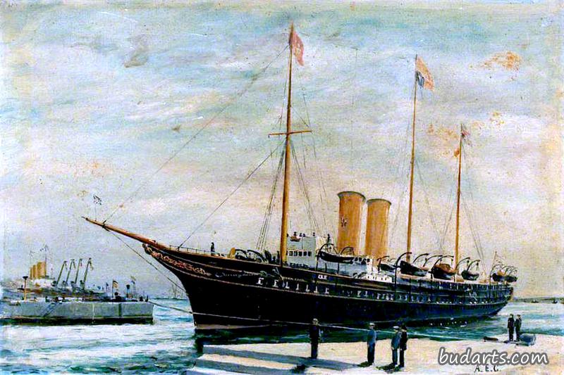 “维多利亚与艾伯特”号驶入南安普敦乔治五世国王码头