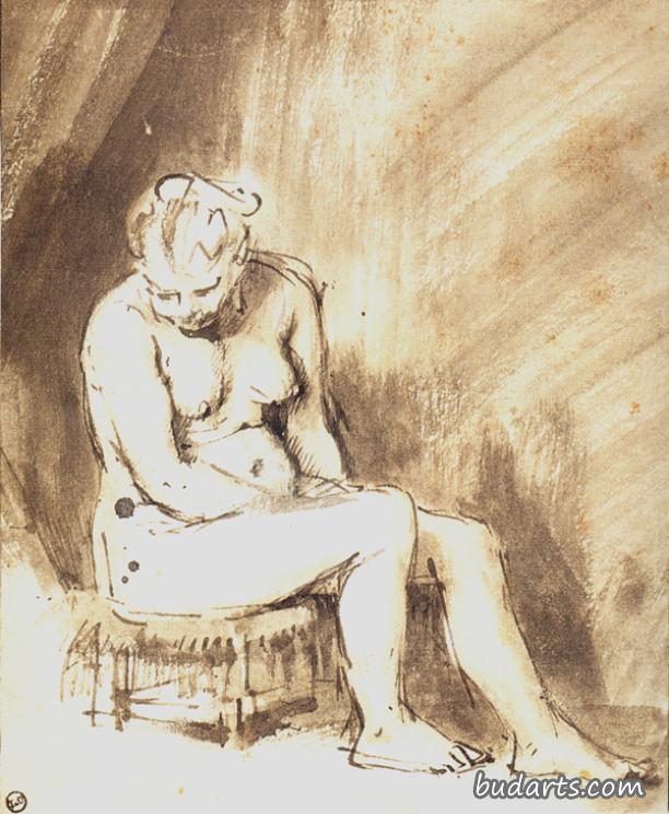 裸体坐着的女性