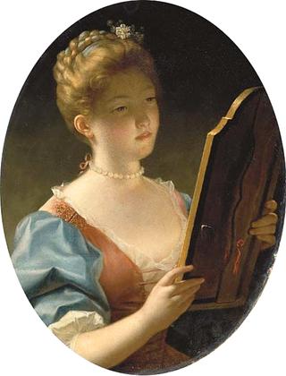 Portrait of a Lady Looking into a Dressing-Table Mirror