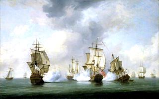 沃克准将的行动：1745年5月23日，“博斯卡文”号私掠船与法国舰队交战
