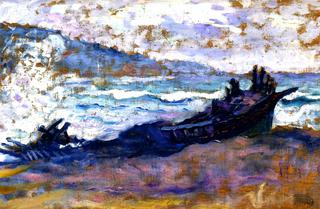 Boats on the Beach (Study for 'The Wreck')