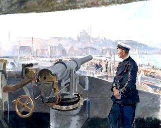 “凯撒”号航母的炮火：在君士坦丁堡附近，朝着金角看去