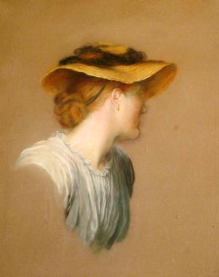 Mrs G F Watts in a Straw Hat
