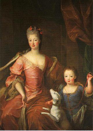 Elisabeth Charlotte d'Orléans with her oldest son, Louis de Lorraine