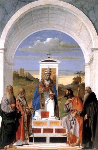 圣彼得与四位圣徒一起登基