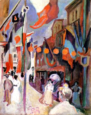 Street Decked with Lanterns, Le Havre