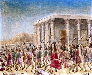Zenobia's Last Struggle outside the Temple of Palmyra in 213