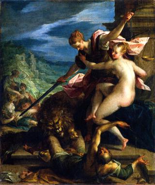 Allegory ~ The Triumph of Truth under the Protecting Wings of Justice