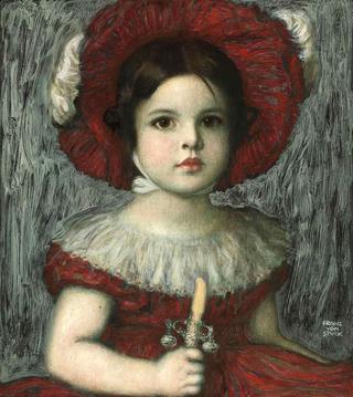 The artist's daughter Mary in a red hat