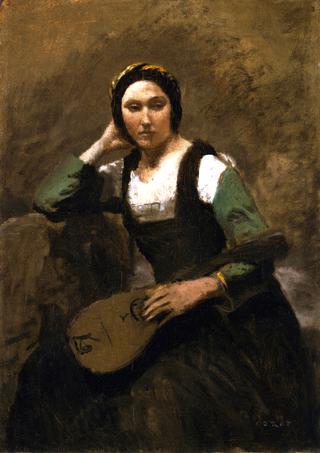 Seated Young Woman with Mandolin
