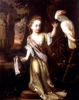 Portrait of a Young Girl with a Cockatoo