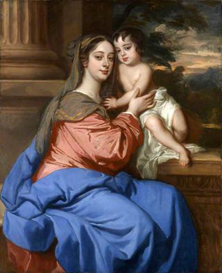 克利夫兰公爵夫人芭芭拉·帕尔默和她的儿子查尔斯·菲茨罗伊是圣母子