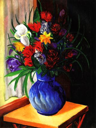 Bouquet in a Blue Vase