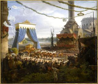 加冕后，查理十世在拉维莱特门进入巴黎，1825年6月6日