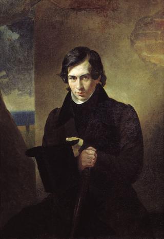 诗人和剧作家内斯特·库科尼奇的肖像