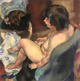 Seated Nude with Dog