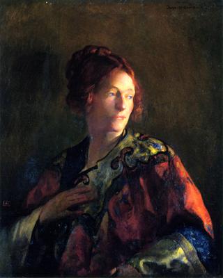 Portrait in Red and Gold of Miss Pearson