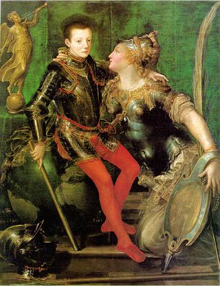 帕尔马公爵亚历山德罗法尔内塞和他的儿子奥塔维奥法尔内塞