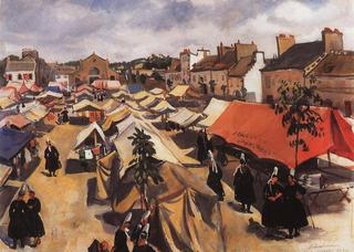 The market in Pont L`Abbe