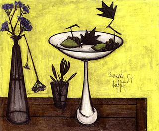 Fruit Bowl and Vase of Flowers