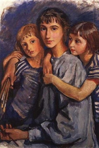 Self portrait with daughters