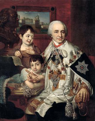格里戈里·科舍列夫伯爵和孩子们的画像