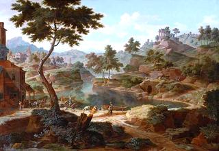 Classical Landscape with Figures and Ruins