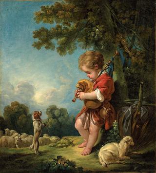 Shepherd Boy Playing Bagpipes