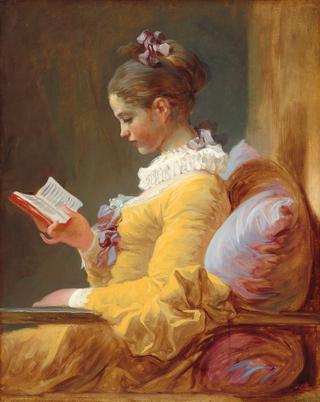 读书的年轻女孩