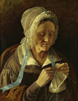 老妇人编织