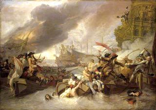 1692年5月23日，拉霍格战役（模仿本杰明·韦斯特）