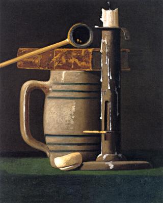 Still Life with Candlestick, Biscuit, Pipe, Book and Mug
