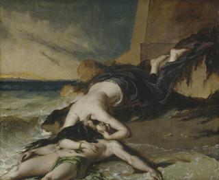Hero, Having Thrown herself from the Tower at the Sight of Leander Drowned, Dies on his Body