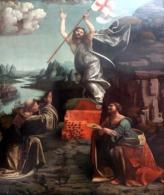 The Resurrection of Christ with Saint Leonard of Noblac and Lucia