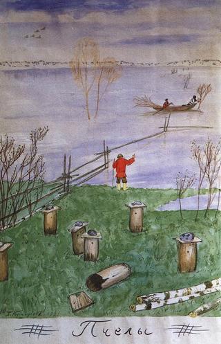 An Illustration for Nikolai Nekrasov's Poem "Bees"