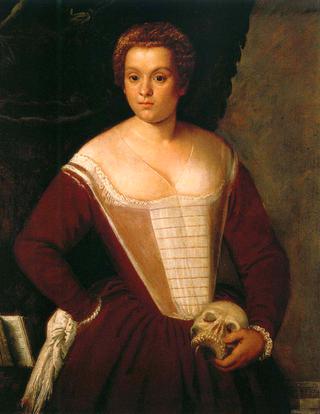 Woman with a Skull