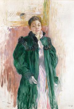 Young Woman in Green Coat