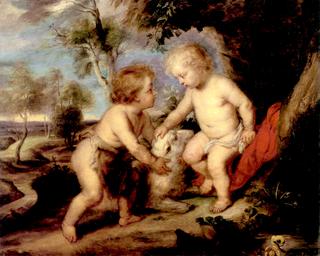 基督的孩子和鲁本斯之后的圣约翰婴儿