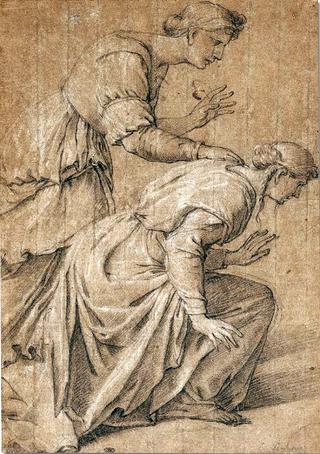 Study of Two Women, One Standing, One Kneeling