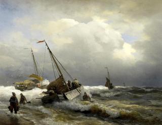 Inshore Fishermen in Rough Sea