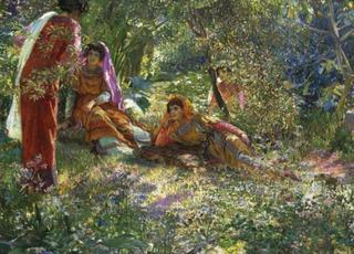 Young Women Resting In The Garden At El Biar In Algiers