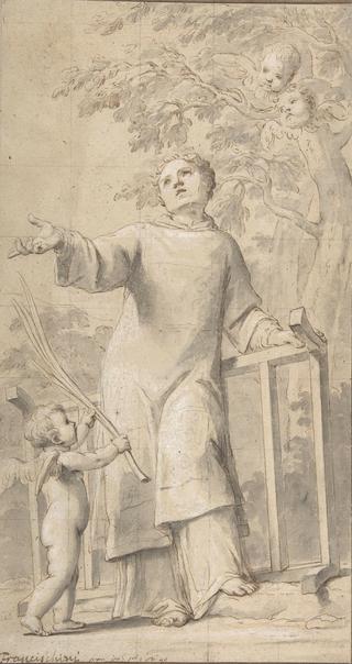 Saint Lawrence Standing and Holding the Grill, Instrument of His Martyrdom