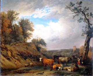 Shepherds with Their Cattle