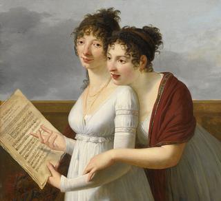 Portrait of two elegantly dressed ladies
