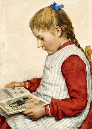 Girl Looking at a Book