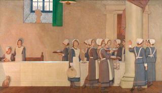 Orphan Girls in the Refectory of a Hospital, Proceeding to Their Place at the Table