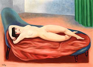 Reclining Nude with Pink Drape