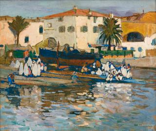 The Port of Algiers with Bathing Women