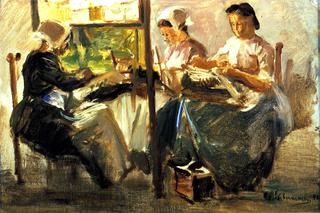 Brabant Lacemakers - Study with Three Figures [2nd version]