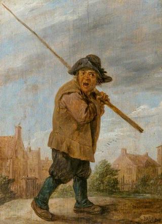 A Peasant carrying a Pole